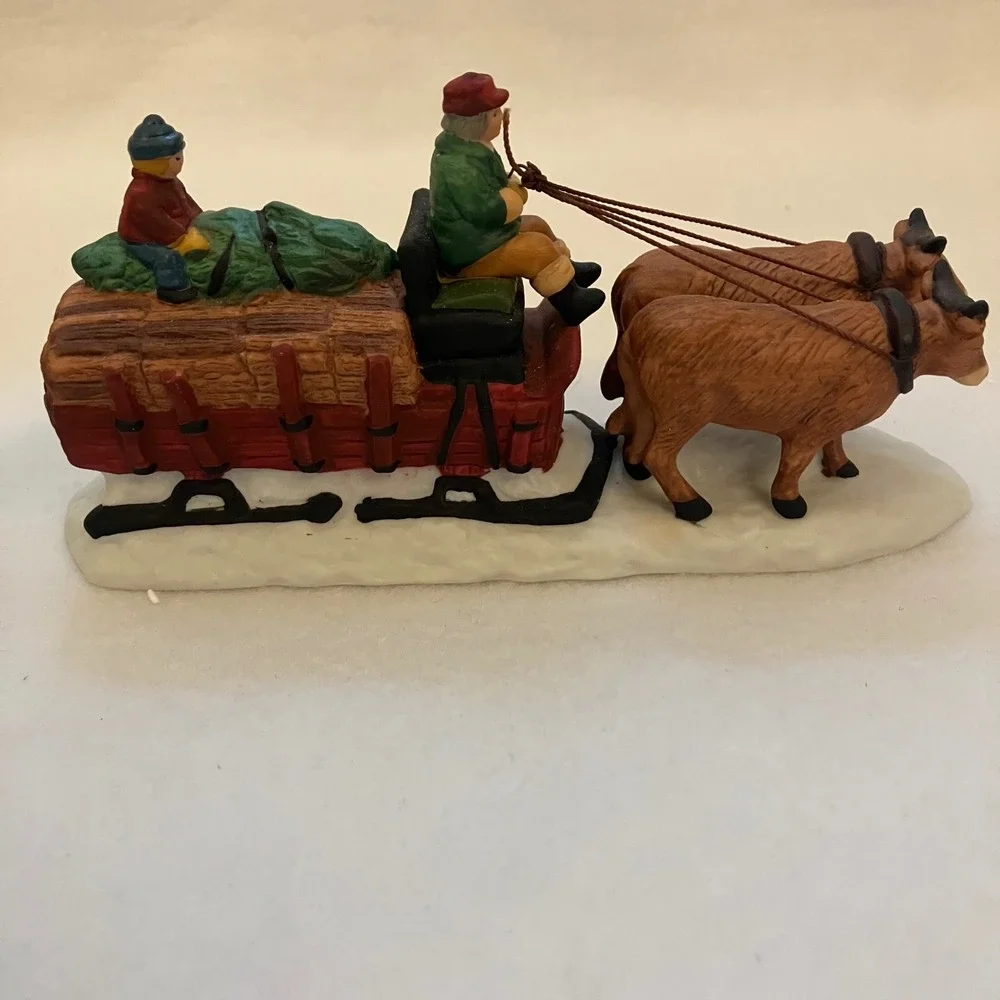Dept 56 Heritage Village Collection Knife‎ Grinder & Ox Sled Set 5649-9 5951-0